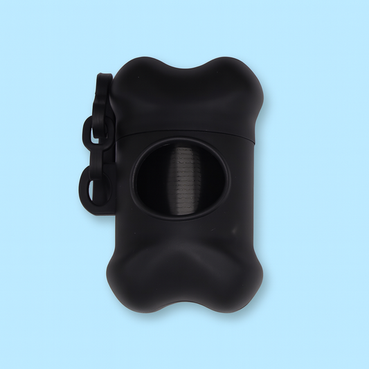 Portable Bone Shaped Dog Waste Bag Holder with Disposable Pet Garbage Bags for Outdoor Walking Supply