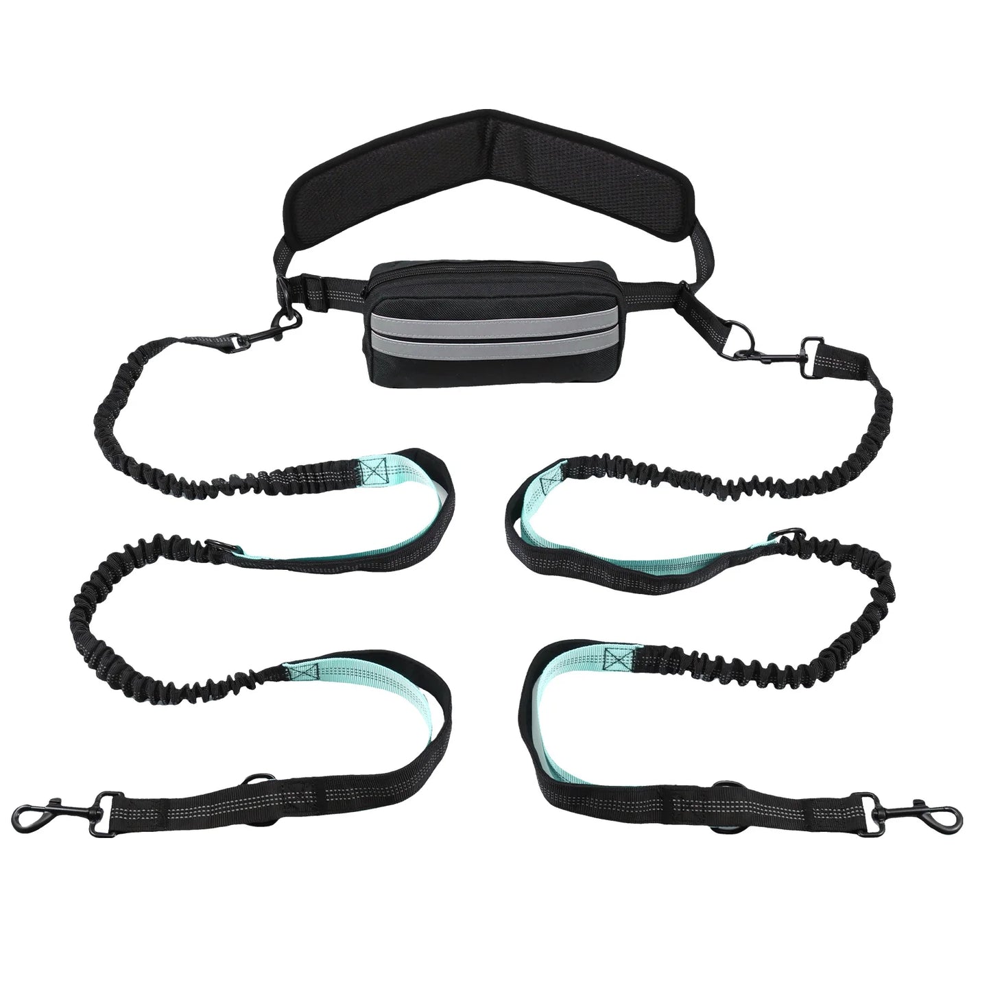 Hands Free Dog Leash Reflective Leash with Waist Bag Retractable Elastic Belt Dog Traction Rope for Running Walking Pet Products